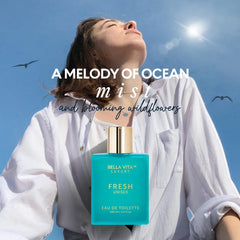 BellaVita Luxury atomizador muestra rociado suave para uso diario.