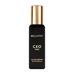 BellaVita Luxury CEO Man, botella-portátil, ideal para retoques rápidos durante el día.
