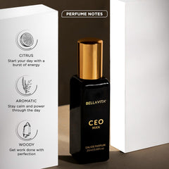 BellaVita Luxury CEO Man, nota-lavanda-suave, sensación calmante para reuniones.