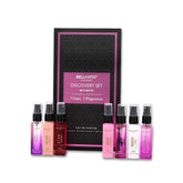 Bella Vita Luxury discovery set packshot showcasing seven mini perfumes for on-the-go variety.