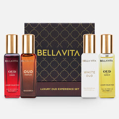 BellaVita Luxury OUD: 4 botellas de 20 ml para viaje y pruebas de aroma.