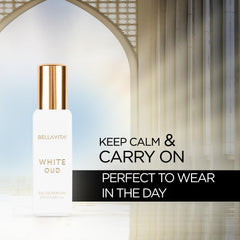 BellaVita Luxury White OUD Parfum, mini perfume, perfecto para bolsos y eventos.