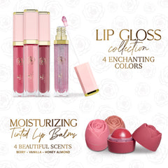 Belle Maison Disney brillos labiales colección, acabado brillante para todo el día.