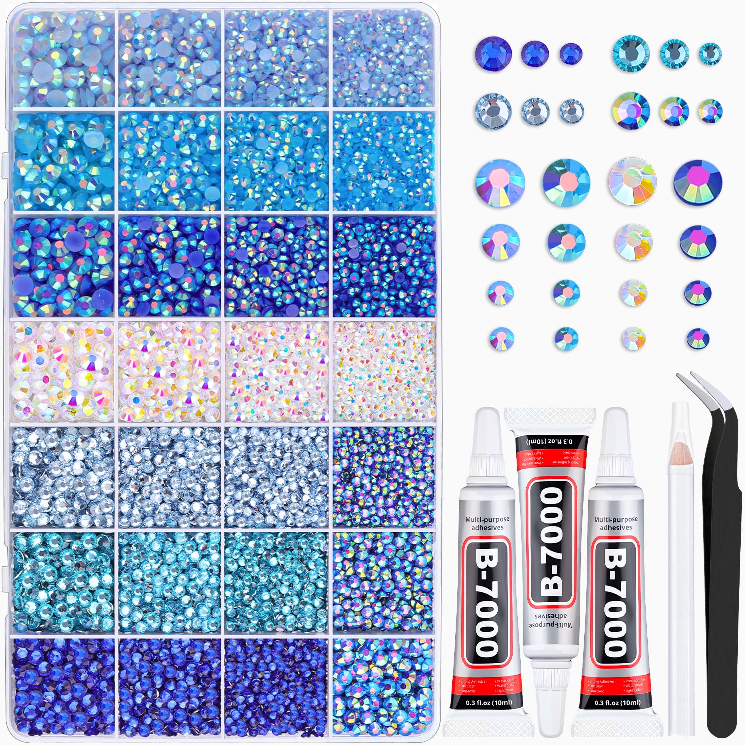 BELLEBOOST caja de diamantes de resina azules para decoración creativa.
