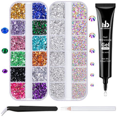 BELLEBOOST kit piedras planas 15 ml para decorar uñas con facilidad.