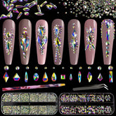 BELLEBOOST kit de piedras AB para uñas con brillo iridiscente