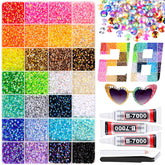 BELLEBOOST caja de 28 compartimentos con resinas multicolores para manualidades.