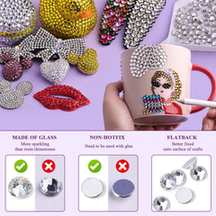 BELLEBOOST cristal vidrio claro con facetado para llaveros y fundas