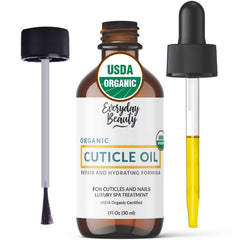 Aceite orgánico para cutículas y uñas de Belleza Diaria en botella, hidratación profunda.
