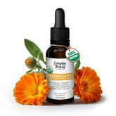 Belleza Diaria Calendula: aceite en botella ámbar para piel sensible.