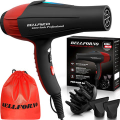 BELLFORNO secador ionico profesional con 2200W para secado rapido