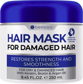 Bellisso Mascarilla para cabello dañado, reparación profunda para puntas abiertas.