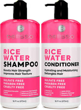 Bellisso Shampoing eau de riz – bouteille fortifie les cheveux fins.