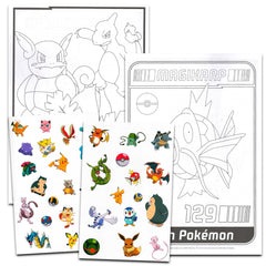 Libro para colorear de Pokémon con 48 páginas, perfecto para viajes o casa.