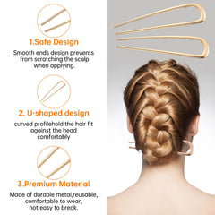 Pasador frances BEoffer de metal para giros y trenzas.