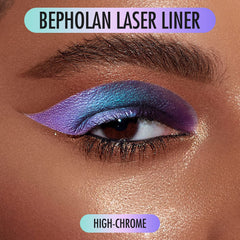 BEPHOLAN Glitter eyeliner blue-purple shift enhances evening looks.