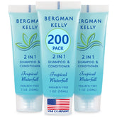 Champú 2 en 1 Bergman Kelly de viaje 1 oz, aroma cascada tropical