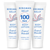 Loción de viaje Bergman Kelly con aroma cascada tropical para huéspedes.