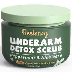 Berlaney detox axilas: exfoliante suave con menta y aloe para piel fresca.