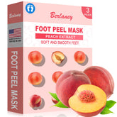 Mascarilla exfoliante Berlaney para pies con durazno, 3 pares, suavidad al instante.