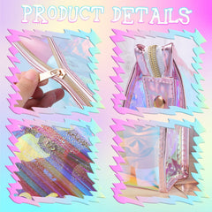 BESARME bolsa maquillaje con borde rosa, diseño moderno y fácil identificación.