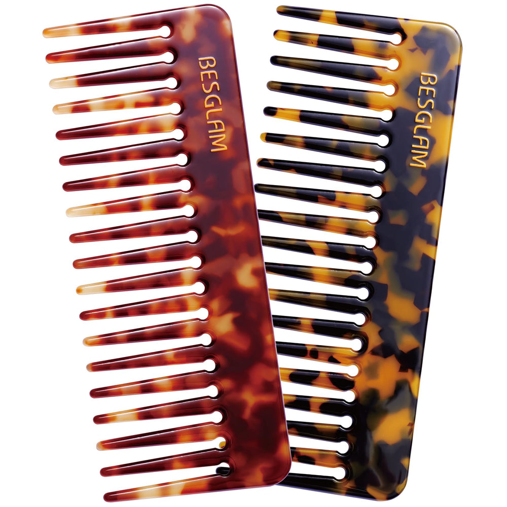 besglam peine dientes anchos para rizos, deslizamiento suave y menos enredos.