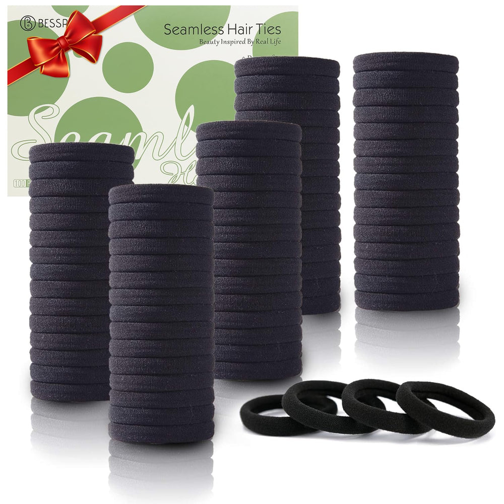 Bessrung bandas elasticas para pelo negro, 100 piezas, ajuste suave y sin daño