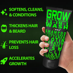 Etiqueta clara de Best Beard Stuff Grow 11-en-1 para identificar ingredientes clave