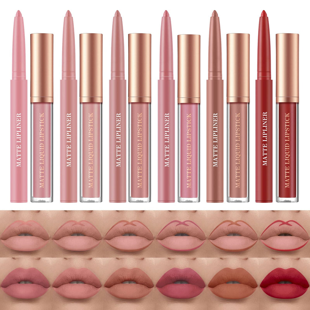BestLand barra labial mate Set 12 piezas, acabado suave y larga duración.