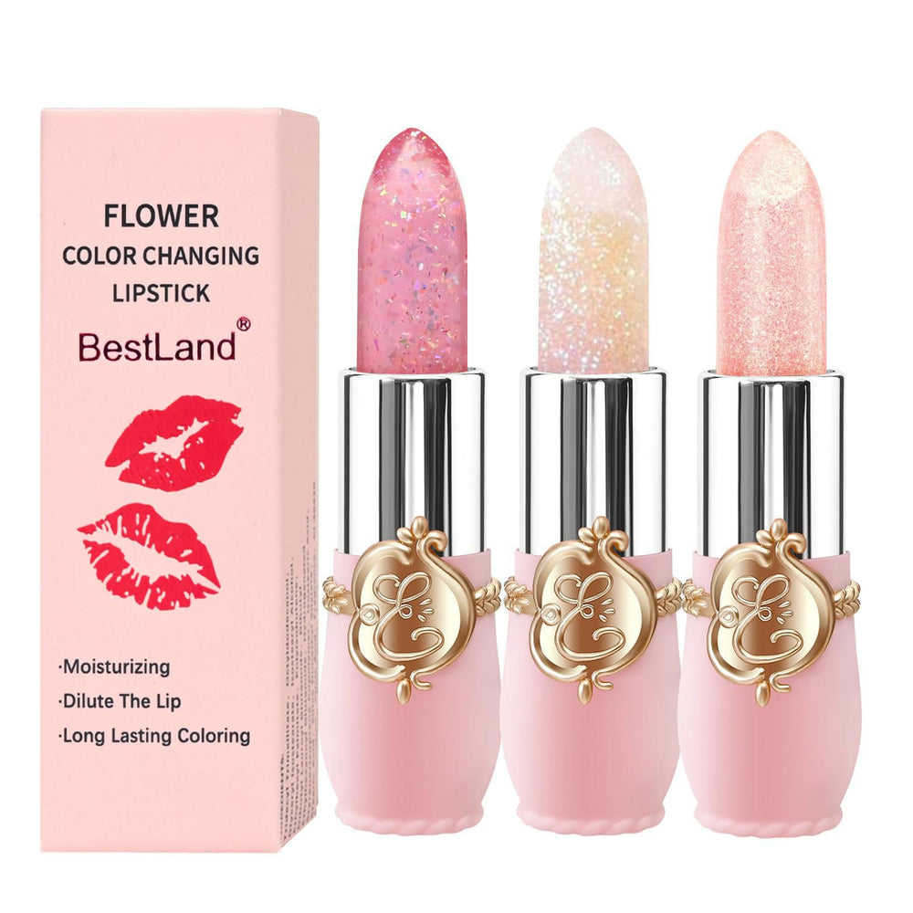 Set de labiales BestLand con empaque floral, ideal para regalo.