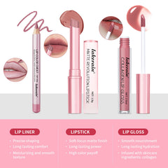 BestLand kit labios nude marrón para un look coordinado diario.