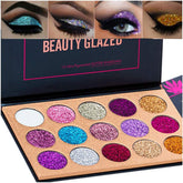BestLand paleta de sombras con 15 colores brillantes para looks versátiles.
