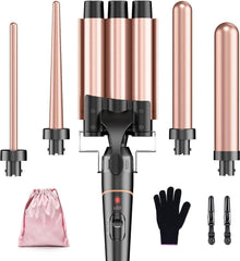 BESTOPE PRO Waver con tres barriles para rizos suaves y brillantes