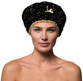 Betty Dain Fashionista Starry Nights capucha de ducha con forro PEVA impermeable para cabello mojado