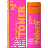 BeYoutiful Tónico Clarificador Facial con etiqueta clara para piel sensible.