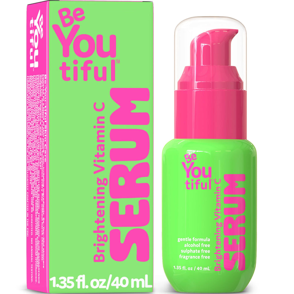 BeYoutiful Vitamina C Serum: bote compacto para uso diario suave.