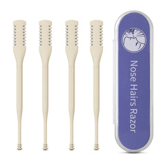 BEZOX recortador de pelos nasales manual, paquete4, estuche compacto para viaje.