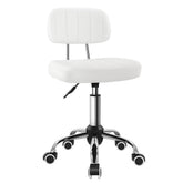 BFTOU silla giratoria blanca con respaldo, para mayor confort durante sesiones prolongadas.