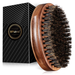 BFWood cepillo de barba con cerdas de jabalí para peinado suave.