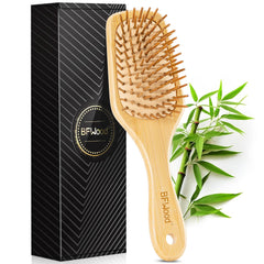 BFWood cepillo pala de bambú para cabello suave y desenredado