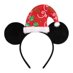 Diadema bianbaistar con gorro de Santa y orejas de ratón, ideal para fiestas navideñas