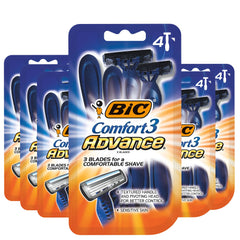 BIC Comfort 3 Advance, maquinilla desechable para hombre, afeitado suave y cómodo