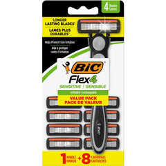 Mango ergonómico de BIC Flex 4 para un agarre cómodo durante el afeitado