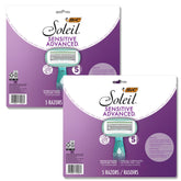 BIC Soleil 5 Sensitive con mango antideslizante para un afeitado cómodo.
