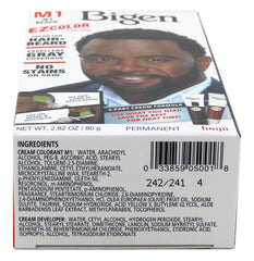 Bigen Ez Color para hombres, uso en barba, muestra cobertura y acabado natural.