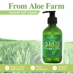 Gel de Aloe Vera BIGHTURE para piel, hidratación ligera para uso diario.
