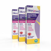 Bikini Zone gel posdepilatorio con lidocaína, botella de 1 oz, alivio para el dolor.