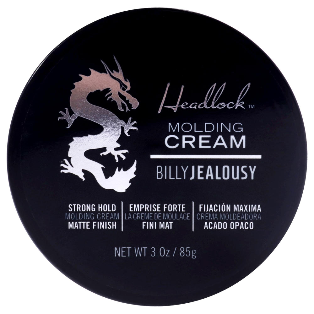 Headlock Billy Jealousy crema-modeladora para cabello, envase de tres onzas.