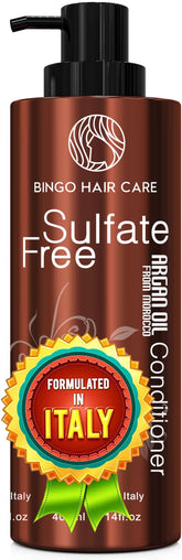 Bingo Hair Care: botella vertida, cabello suave y brillo natural.