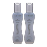 BioSilk Silk Therapy Cure, botella, cuidado sin enjuague para cabello suave y manejable.